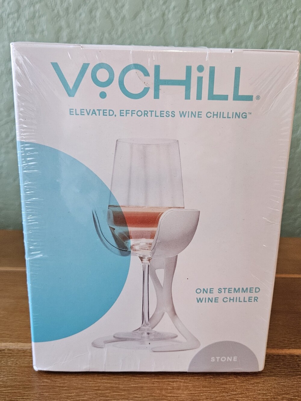VoChill Personal Wine Chiller For Stemmed Wine  Glass (Color-Stone) NEW SEALED